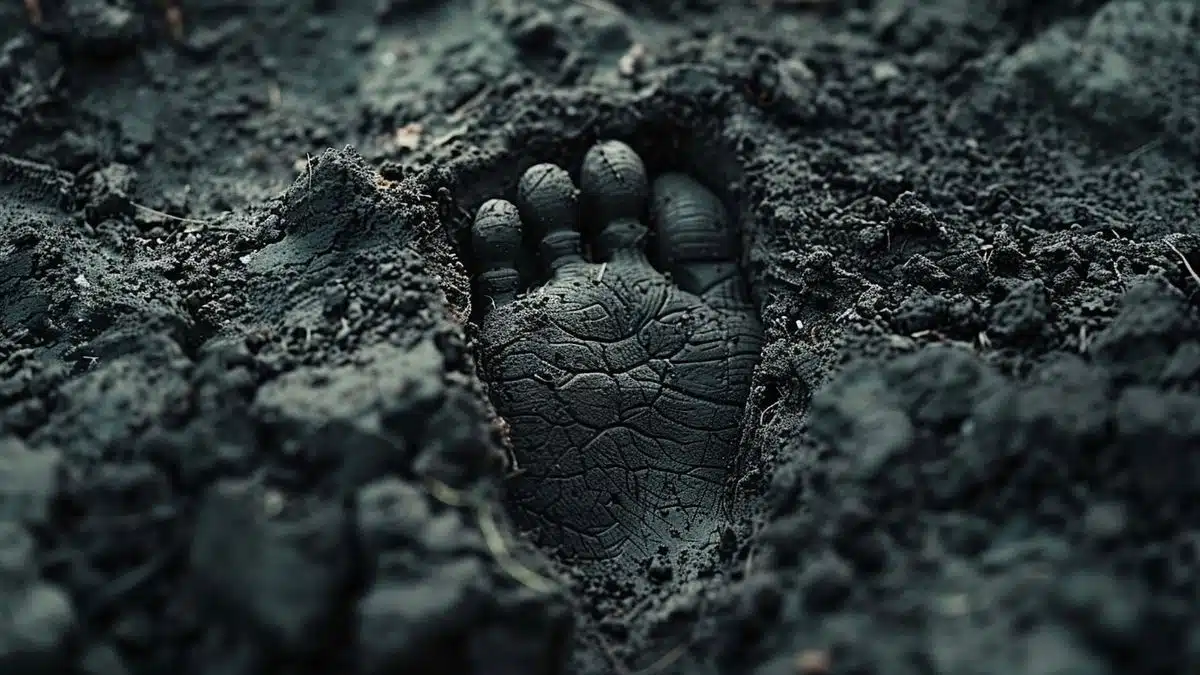 Image of a man's footprint in the soil, symbolizing his commitment.